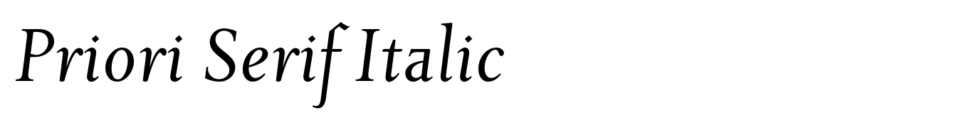 Priori Serif Italic